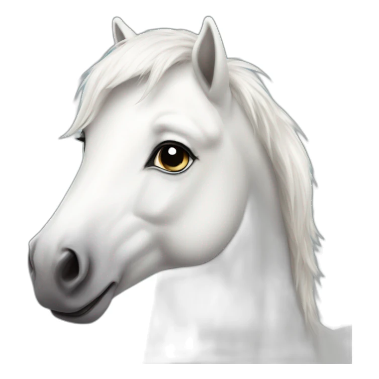 Realistic white happy pony sticker