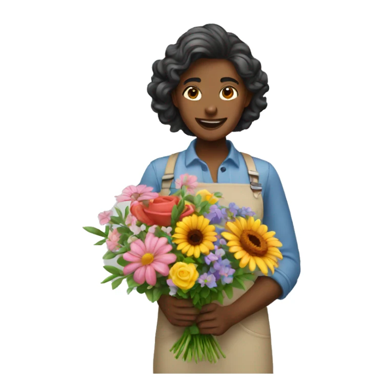 Florist with bouquet  sticker