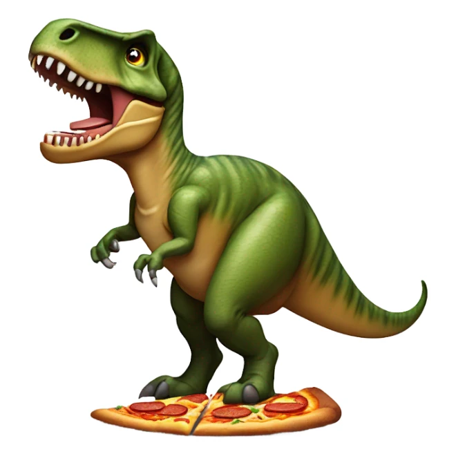 Dinasour eating pizza sticker