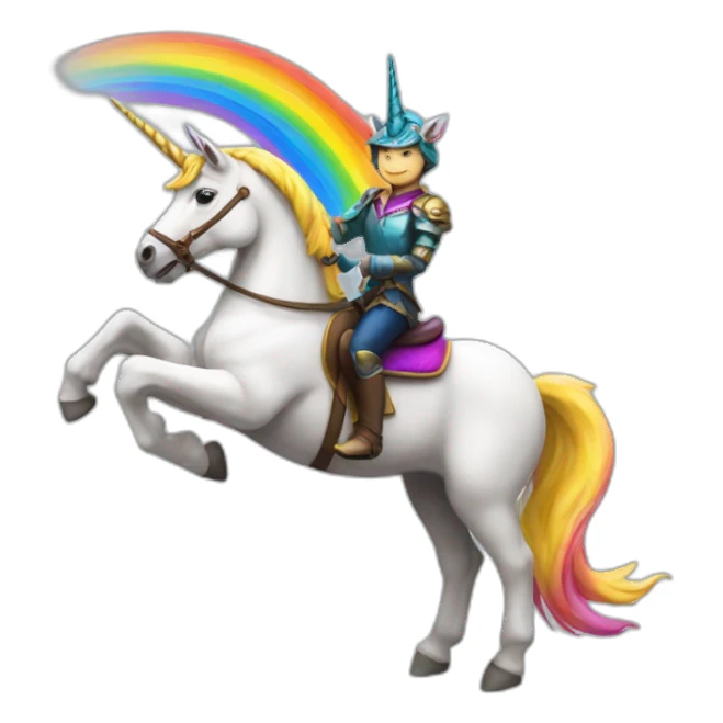 Sindre Sorhus riding unicorn on rainbow sticker