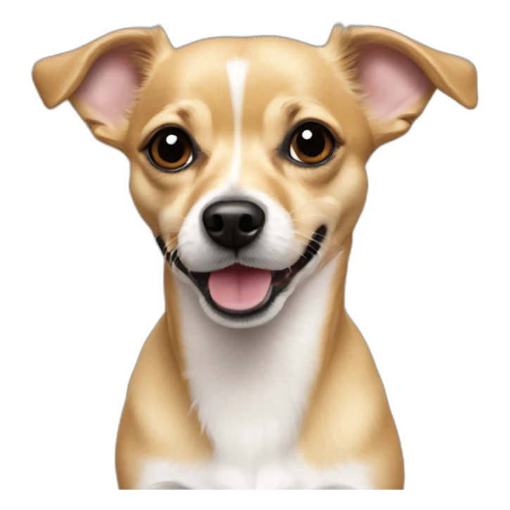 blonde haired jack russel chihuahua mix street dog sticker