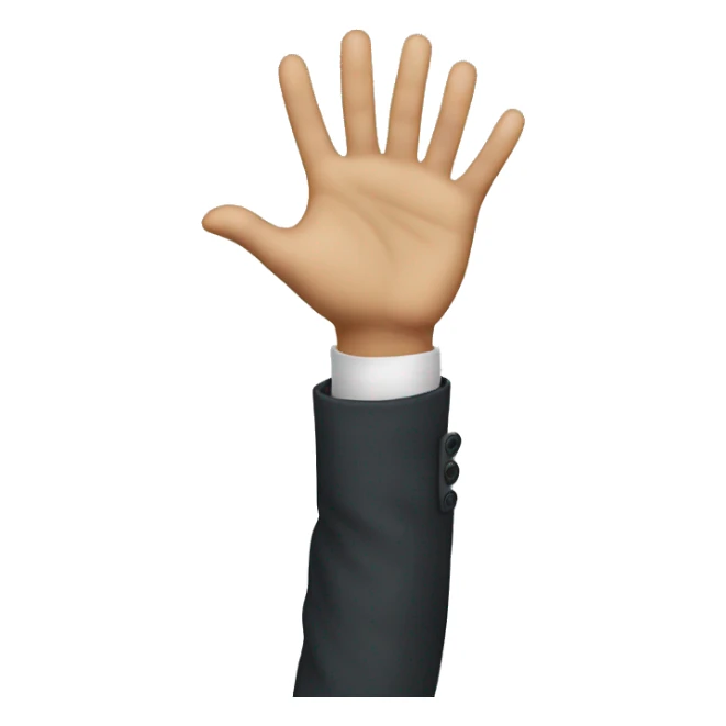 Someone putting their hand up and running facing a straight direction  sticker