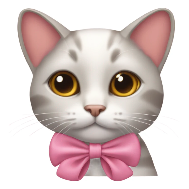 cat with coquette bow sticker