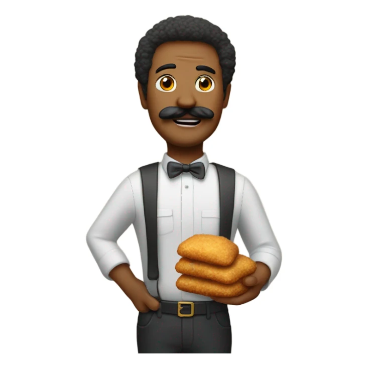 naggets tiramisu mustache funny  sticker