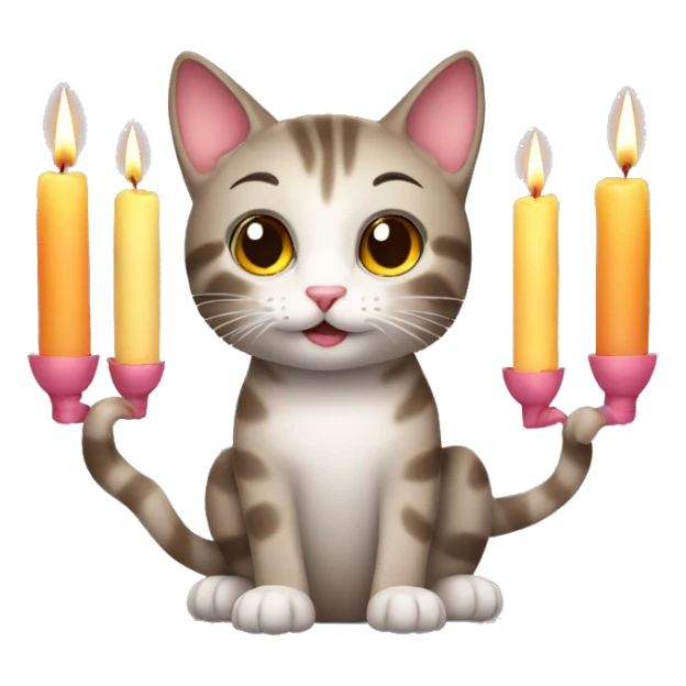 Cat with candles  sticker