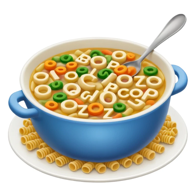 soup with letters inside spelling SEO sticker