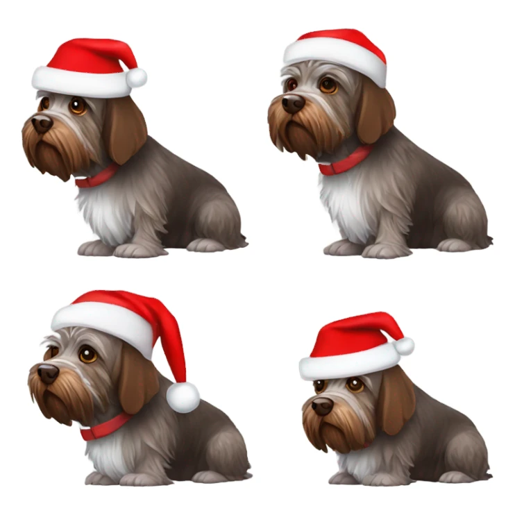 Wirehaired pointing Griffon with Santa hat sticker