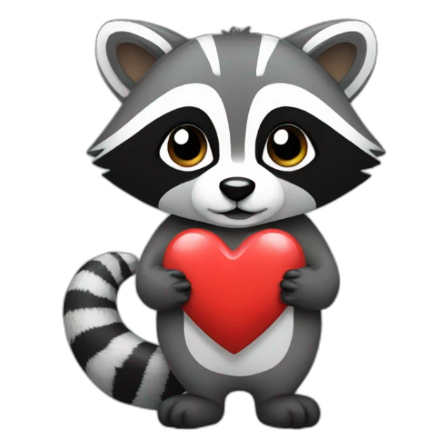 Racoon with Heart sticker