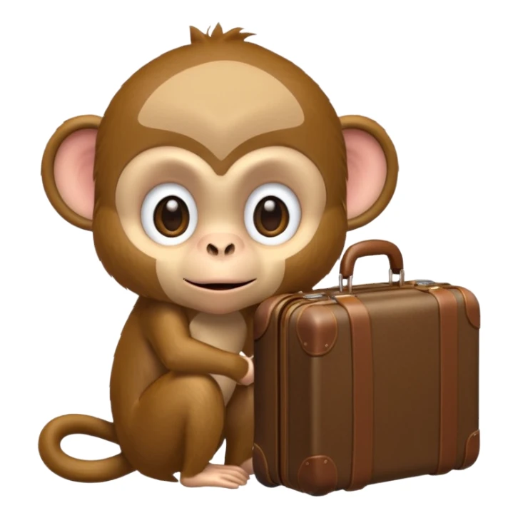 monkey with suitcase sticker