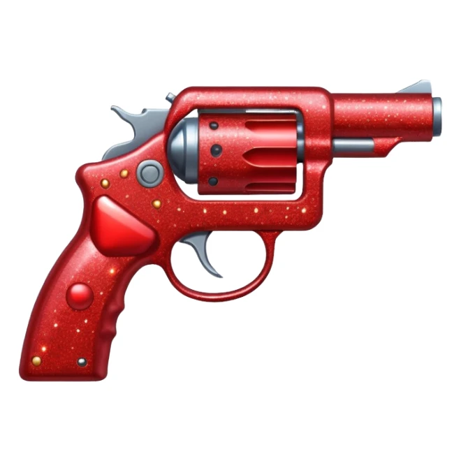 red glitter gun sticker