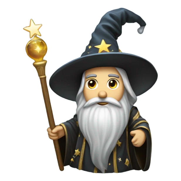 wizard holding a big hard disk sticker