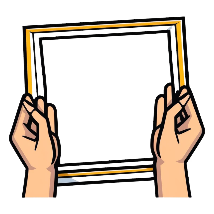 two hands making a photography frame, cropping gesture sticker