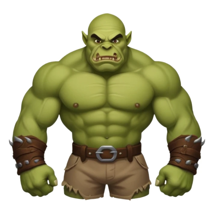 A muscled orc with extremely growing muscles  sticker