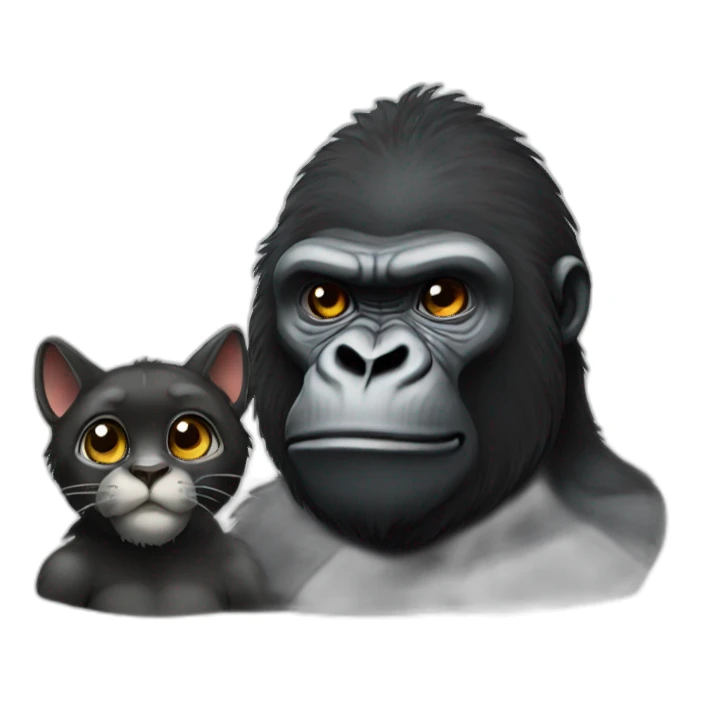 Gorilla and cat sticker