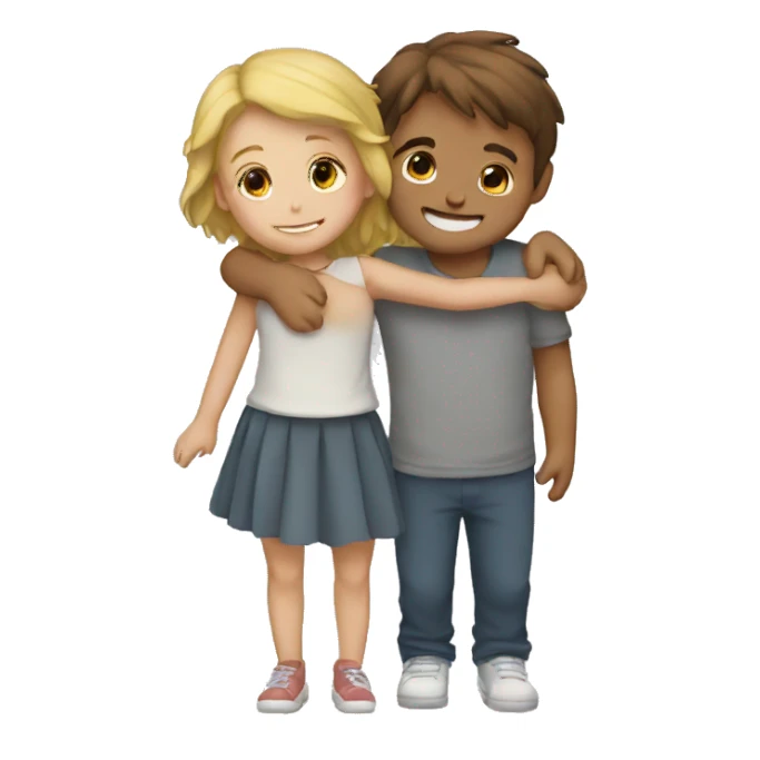 boy and girl hug sticker