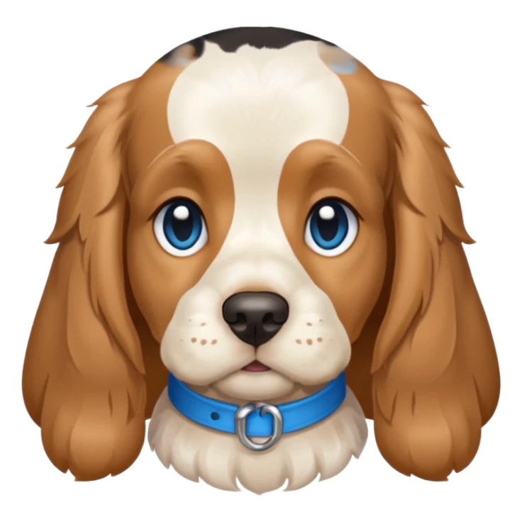 White/tan Cocker spaniel and blue eyes sticker