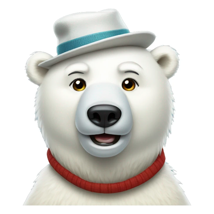 Polar bear with a hat sticker