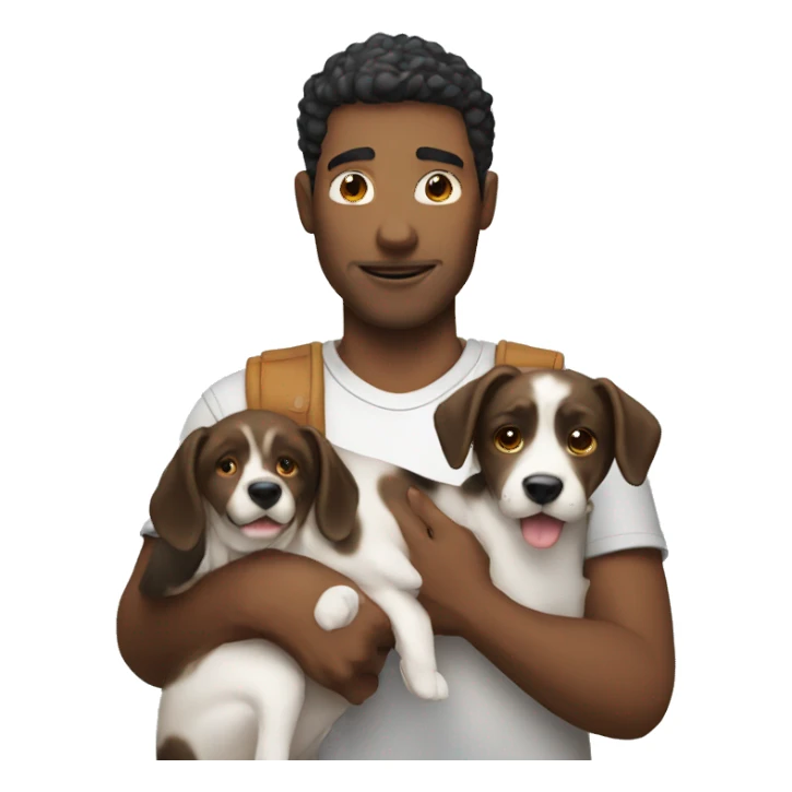 Guy with a dog in hands sticker