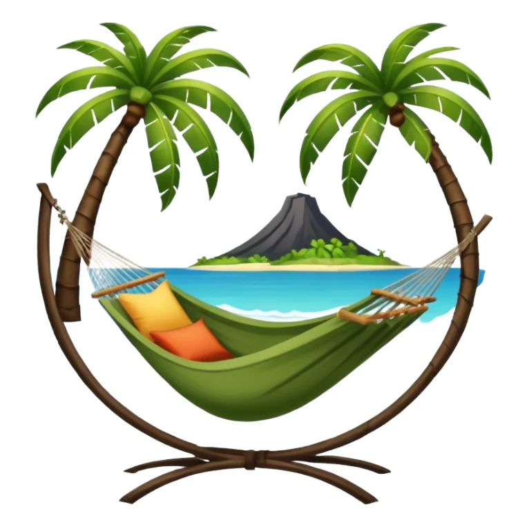 palm tree with hammock in Volcano Island sticker