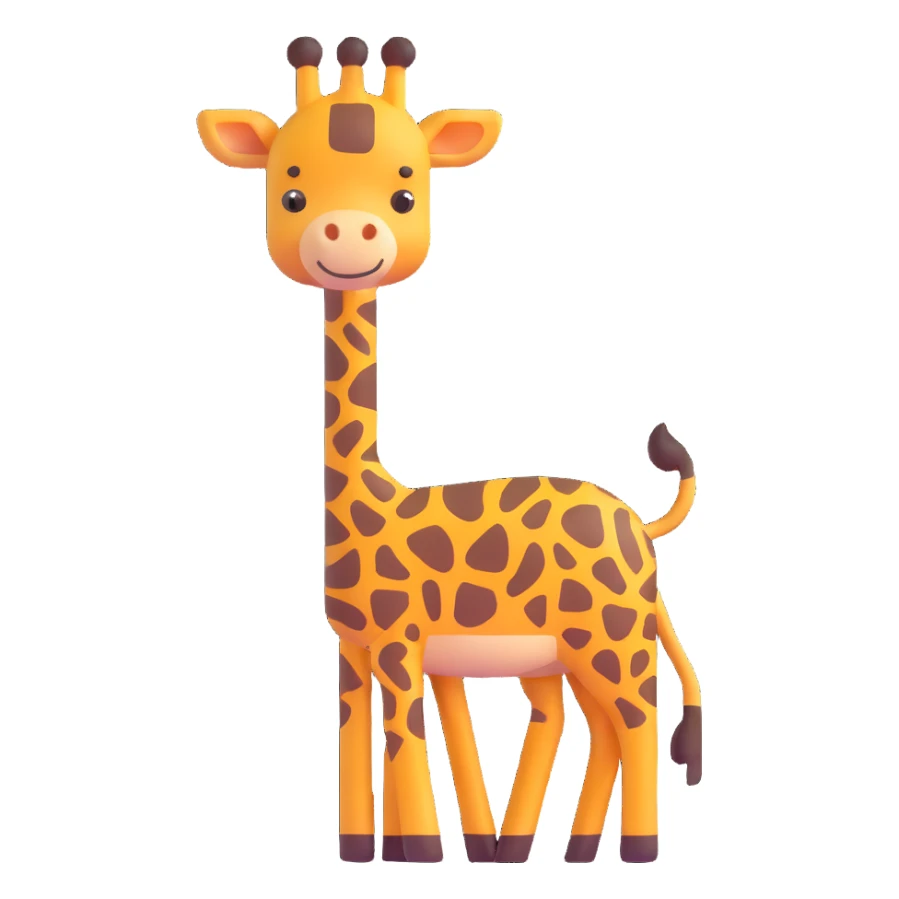 poo with giraffe spots, subtle horns, fun look sticker