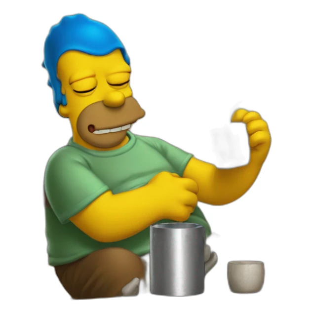 Homero Simpson tomando mate sticker