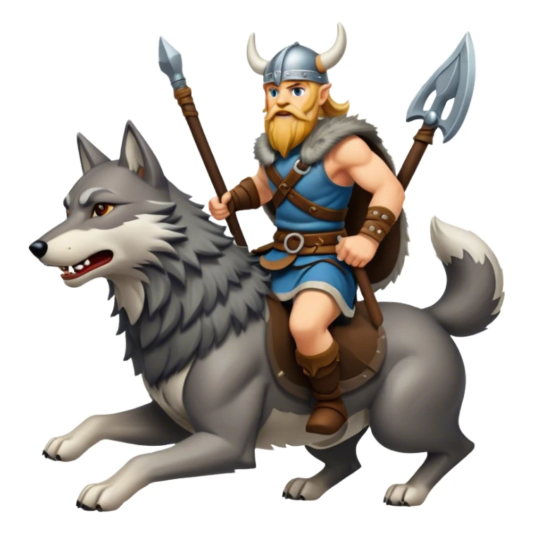 Viking Warrior Riding A Wolf  sticker