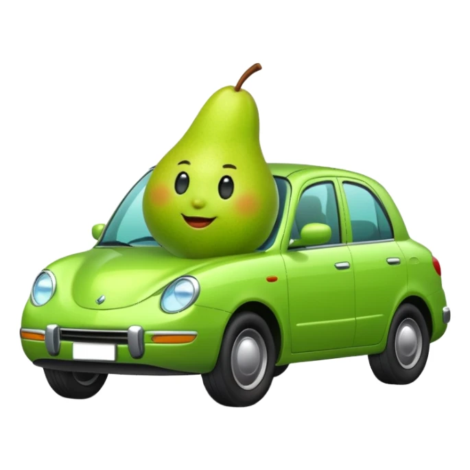 plain pear in a porshce sticker