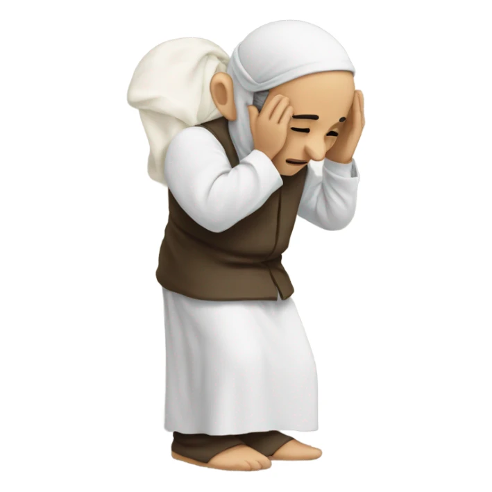 a moslem is doing shalat sticker