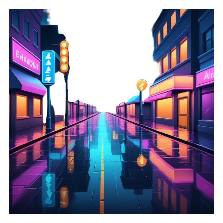 night street in city sticker