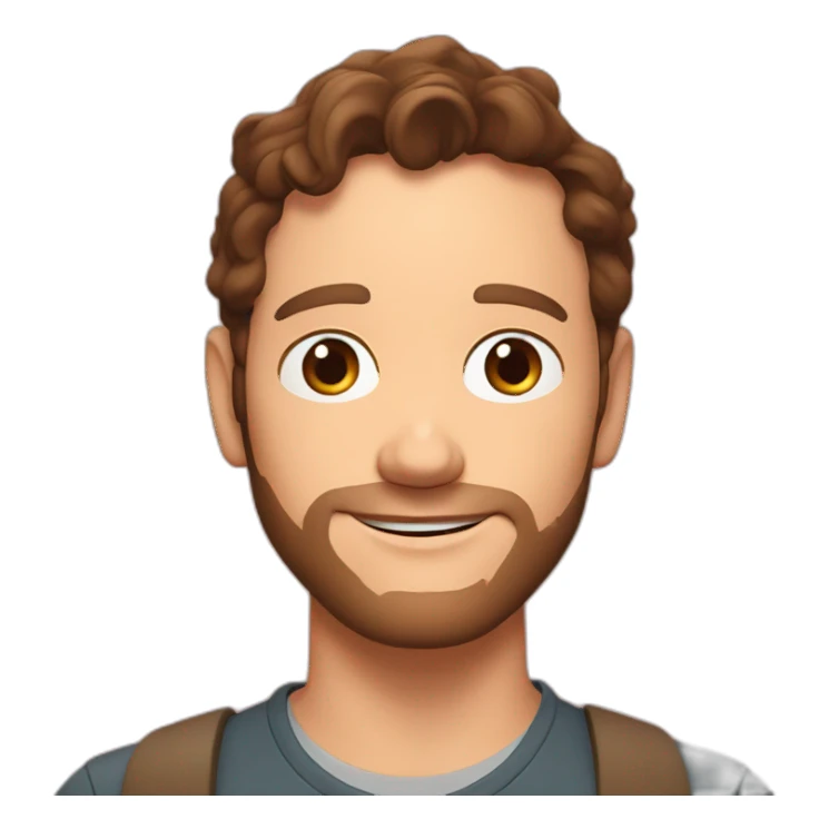 Chris Pratt brunette cartoon sticker