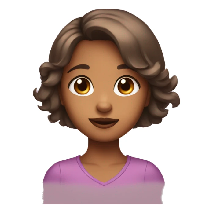 Girl making cute puppy face sticker