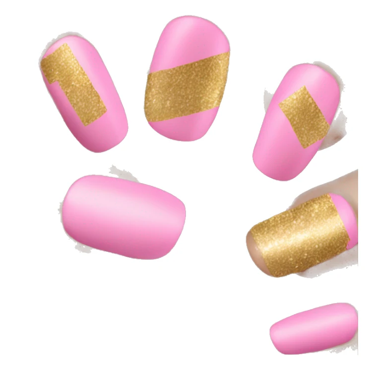 pink and gold nails sticker