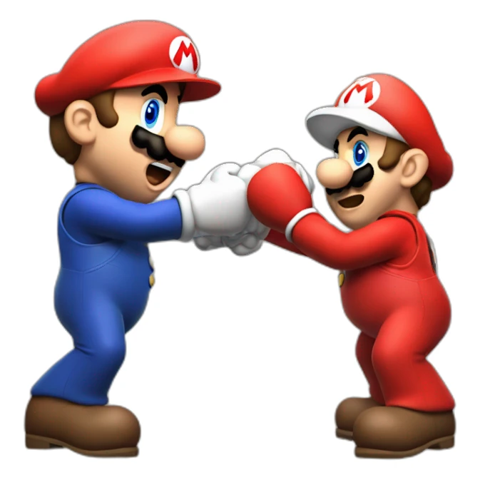 Emmanuel Macron fighting super mario sticker
