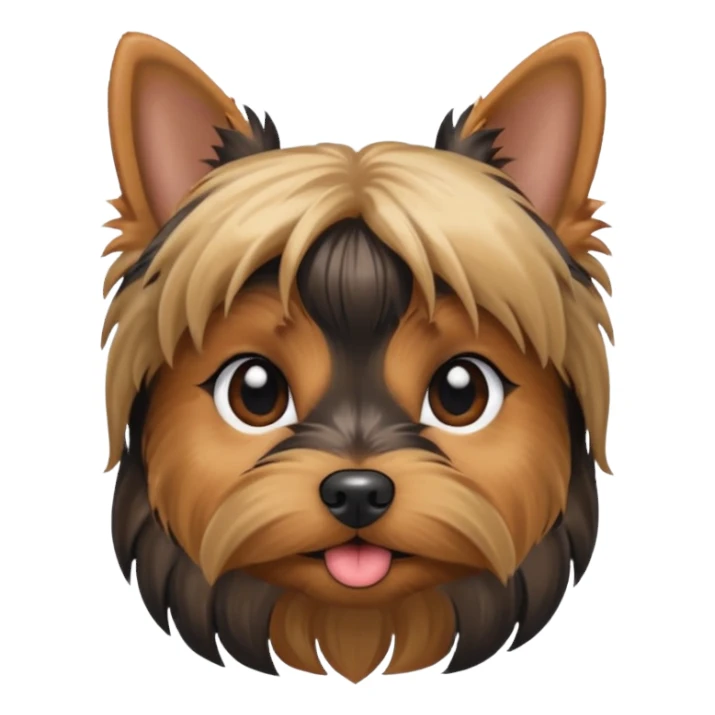 a Yorkshire Terrier face with ponytail  sticker