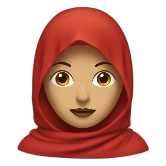 red veiled woman sticker