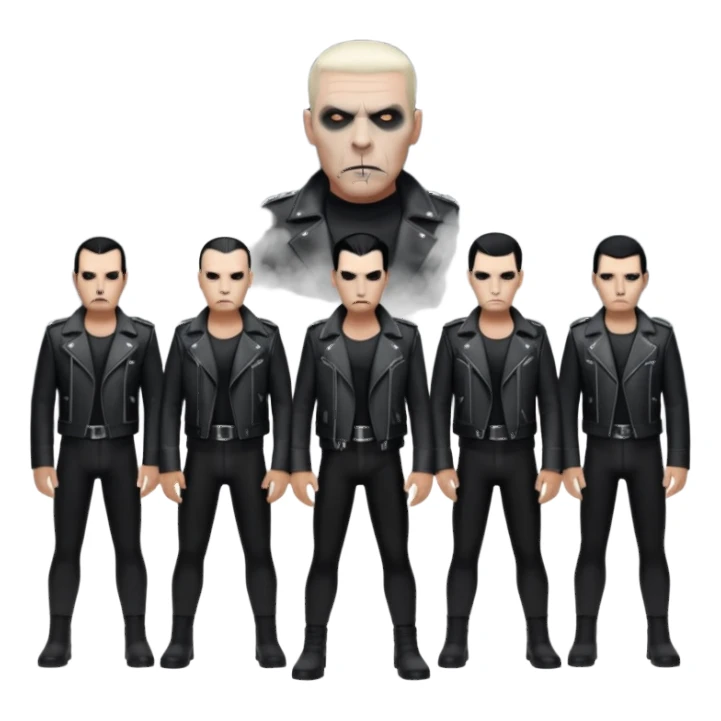 Whole rammstein band standing as a group sticker