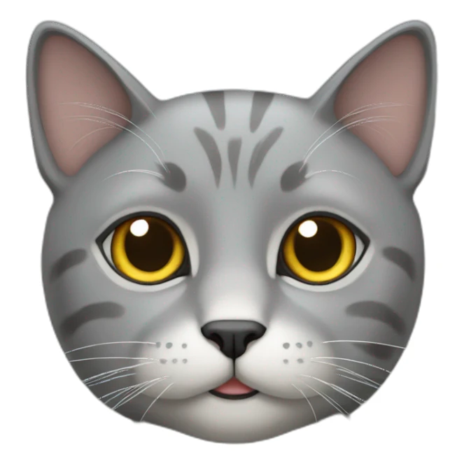 Grey cat with heaer sticker