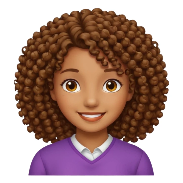 Una chica morena de cabello rizado sticker