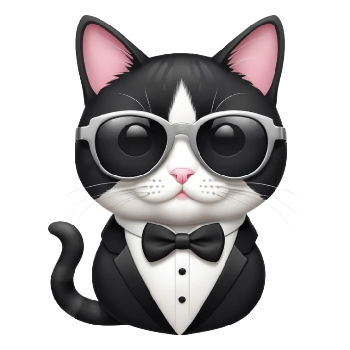 Tuxedo Cat with sunglasses sticker