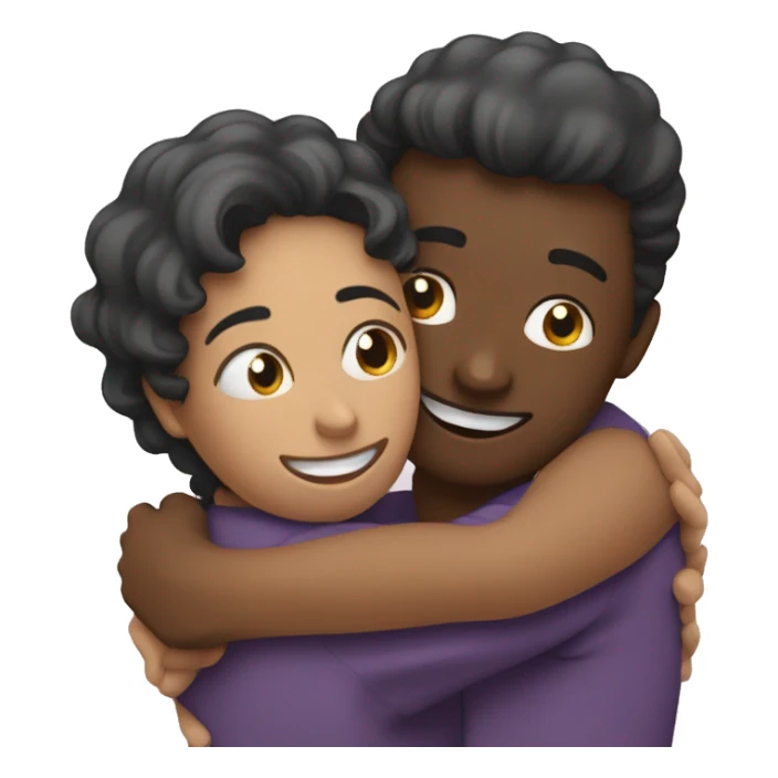 Two people hug each other sticker