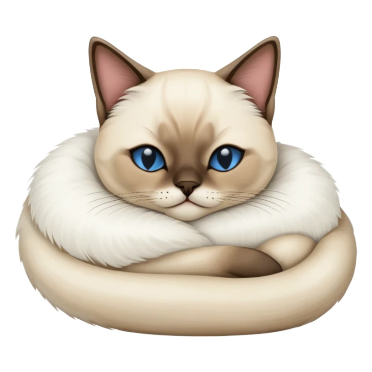 White Siamets cat sleep sticker