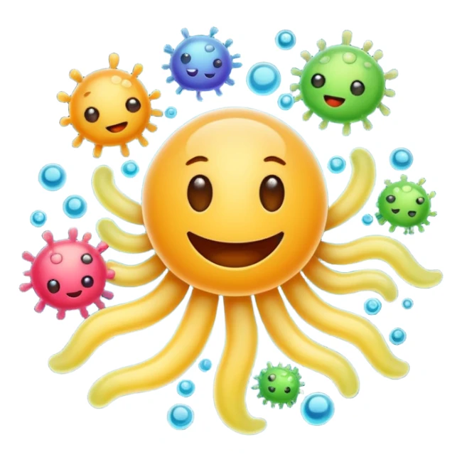Happy bacteria sticker