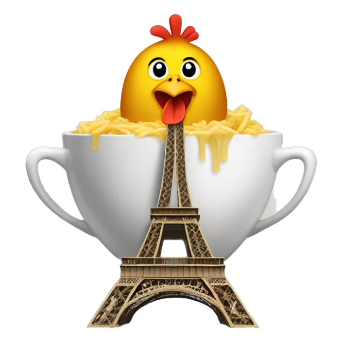 chicken soup on the eiffel tower  sticker