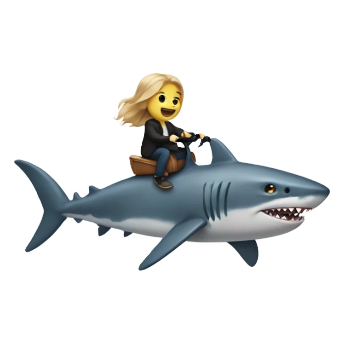 Cat riding a shark sticker