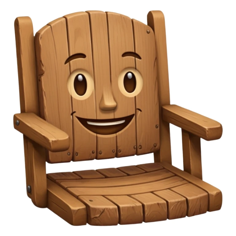 Chair with face on sit sticker