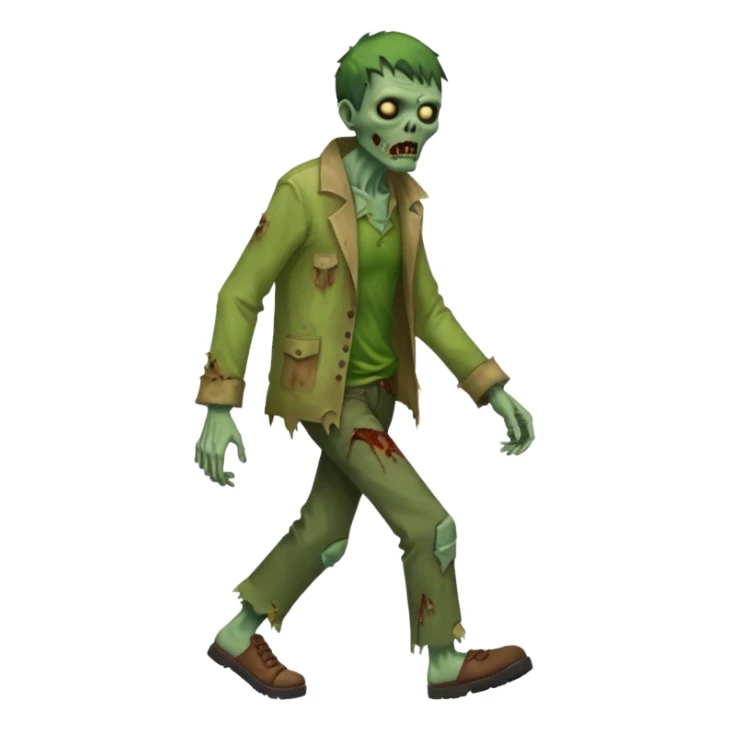 zombie man full body walking sticker