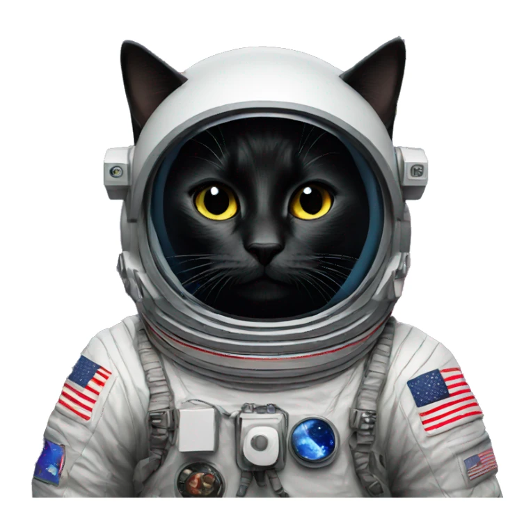 black cat astronaut sticker