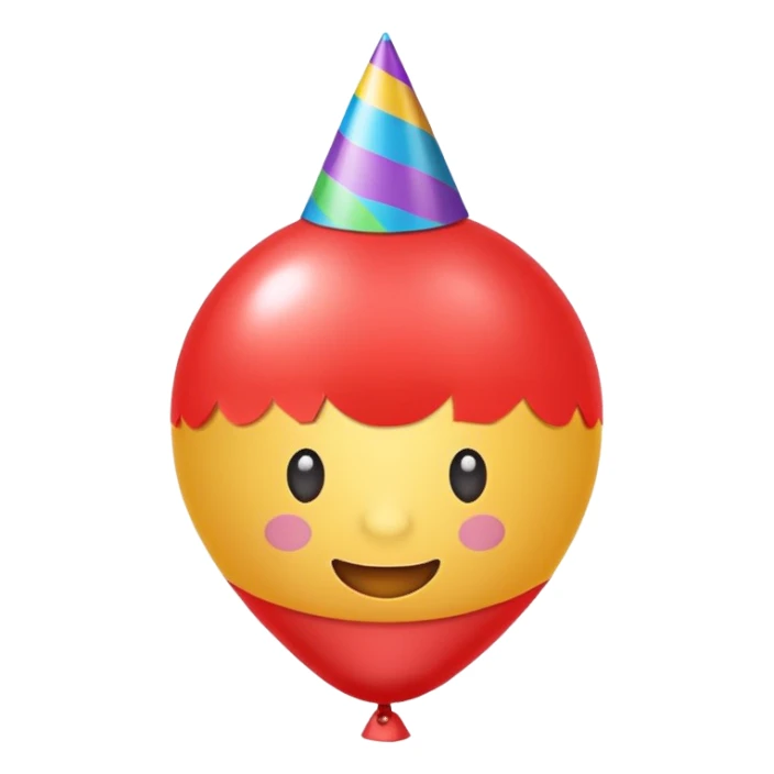 Balloon with party hat sticker