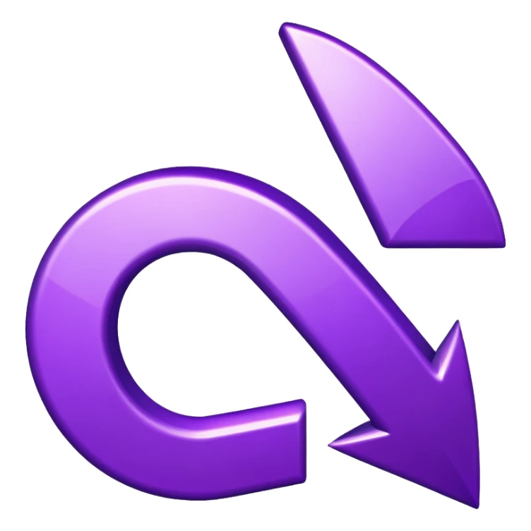 U turn arrow symbol purple sticker