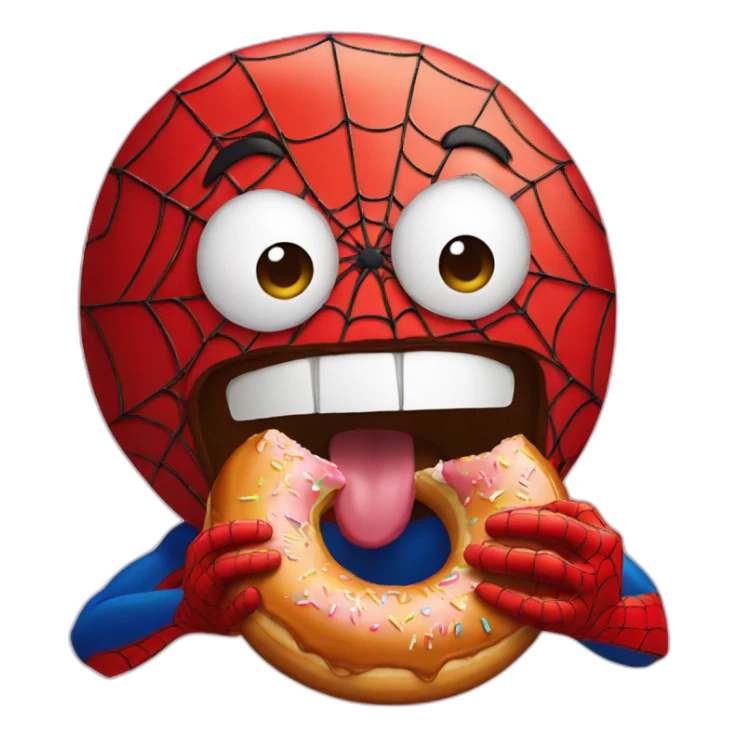 spiderman eating a donut sticker